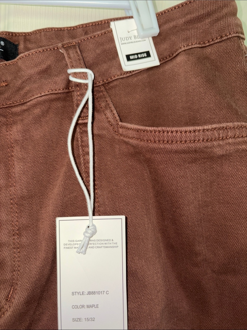 Judy Blue Wide Leg Jeans in Rust Brown - Picture 5 of 7